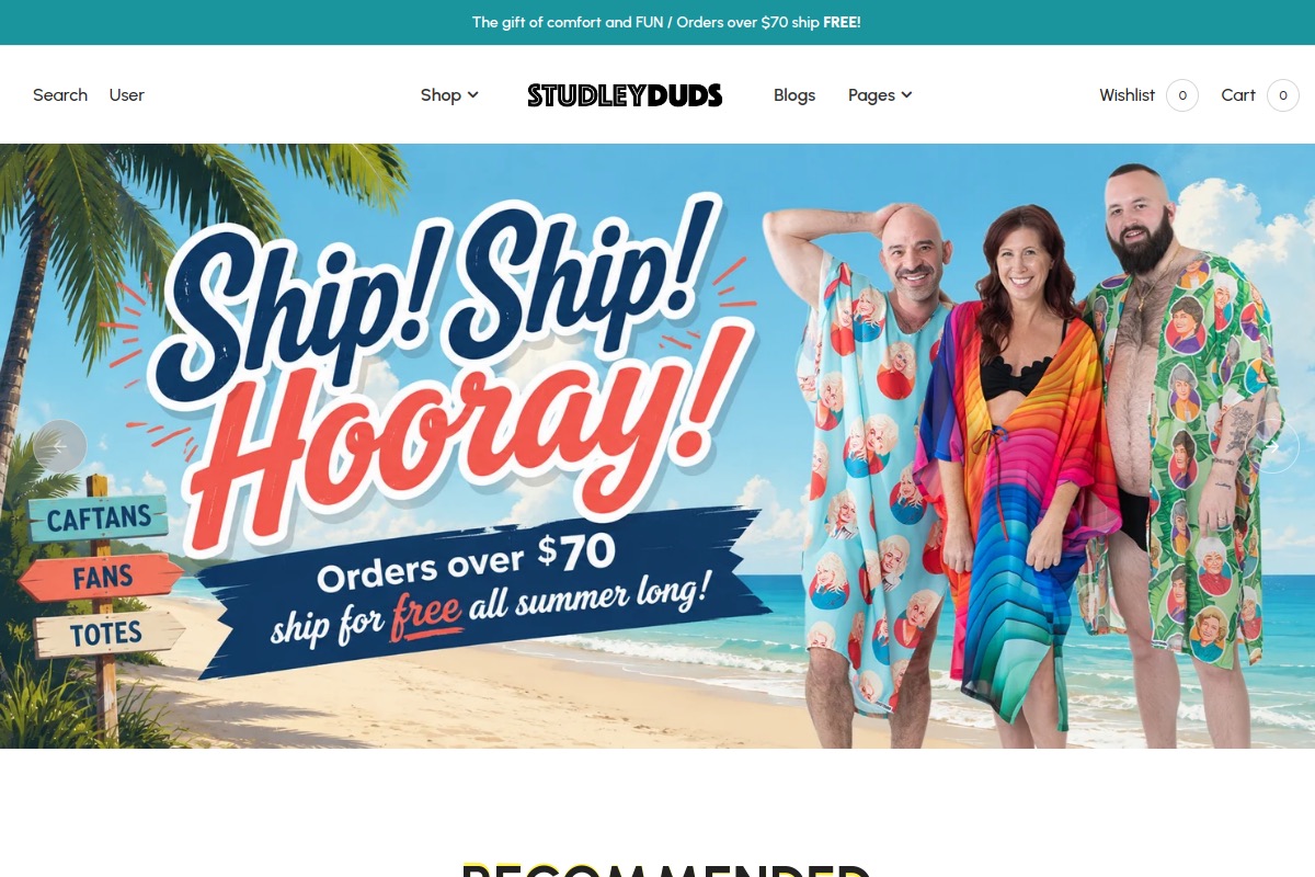 Studley Duds homepage preview